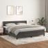 Cama box spring con colchón terciopelo gris oscuro 180x200