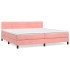 Cama box spring con colchón terciopelo rosa 200x200