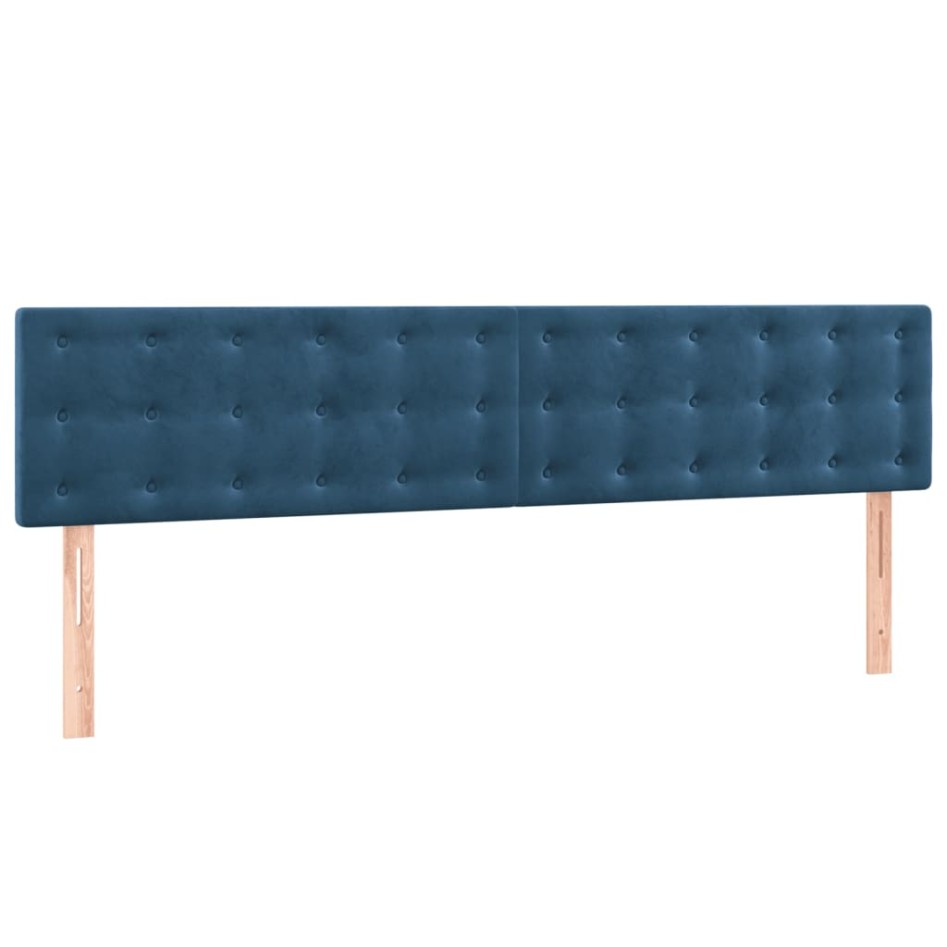Cama box spring con colchón terciopelo azul oscuro 180x200