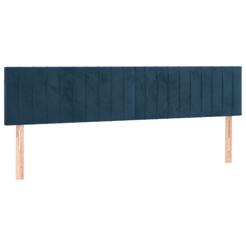 Cama box spring con colchón terciopelo azul oscuro 200x200