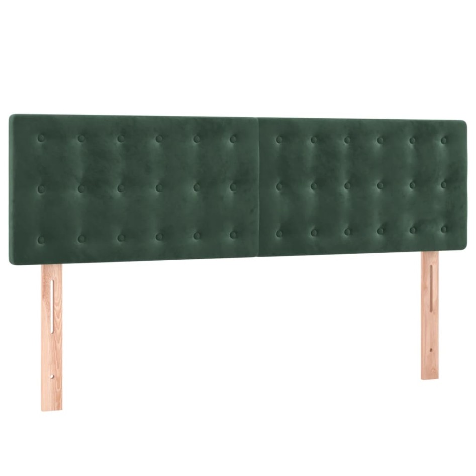 Cama box spring con colchón terciopelo verde oscuro 140x190
