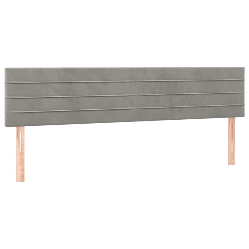 Cama box spring con colchón terciopelo gris claro 200x200
