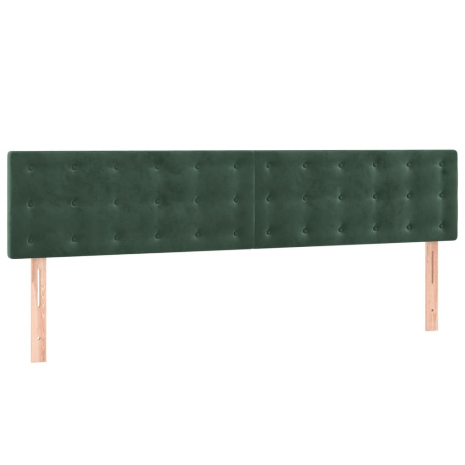 Cama box spring con colchón terciopelo verde oscuro 160x200