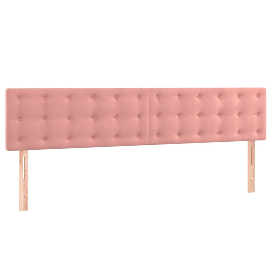 Cama box spring con colchón terciopelo rosa 200x200