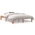 Estructura de cama madera maciza pino marrón cera 140x190