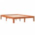 Estructura de cama madera maciza pino marrón cera 140x190