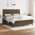 Cama box spring con colchón tela marrón oscuro 160x200