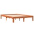 Estructura de cama madera maciza pino marrón cera 140x190