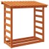 Leñero de madera maciza pino marrón cera 108x64,5x110