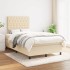 Cama box spring con colchón tela color crema 120x200