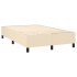 Cama box spring con colchón tela color crema 120x200