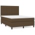 Cama box spring con colchón tela marrón oscuro 140x190