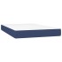 Cama box spring con colchón tela azul 120x200