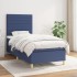 Cama box spring con colchón tela azul 80x200