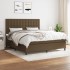 Cama box spring con colchón tela marrón oscuro 160x200