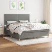 Cama box spring con colchón tela gris oscuro 160x200 cm