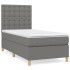 Cama box spring con colchón tela gris oscuro 90x190