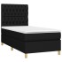 Cama box spring con colchón tela negro 100x200