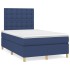 Cama box spring con colchón tela azul 120x200
