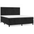 Cama box spring con colchón terciopelo negro 160x200
