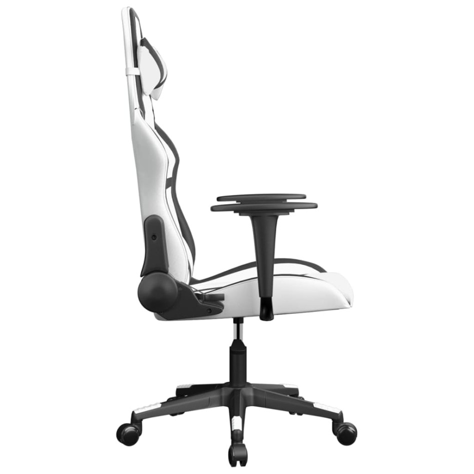 Silla gaming cuero sintético blanco y