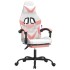 Silla gaming con reposapiés cuero sintético blanco y