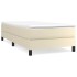 Cama box spring con colchón cuero sintético crema 100x200
