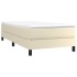 Cama box spring con colchón cuero sintético crema 100x200
