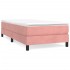 Cama box spring con colchón terciopelo rosa 80x200
