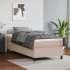 Cama box spring con colchón cuero sintético capuchino 90x190