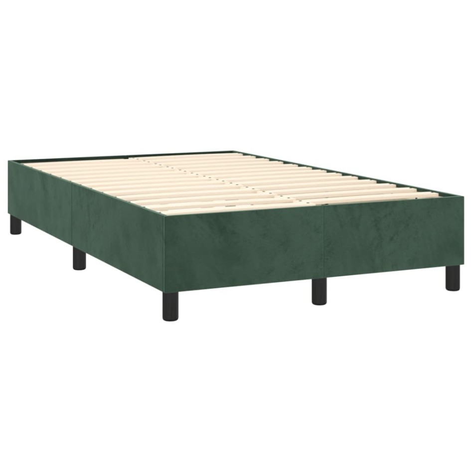 Cama box spring con colchón terciopelo verde oscuro 120x200