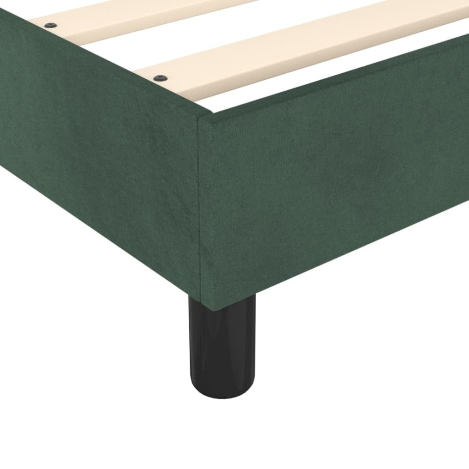 Cama box spring con colchón terciopelo verde oscuro 120x200