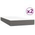 Cama box spring con colchón cuero sintético gris 200x200