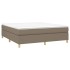 Cama box spring con colchón tela gris taupe 160x200
