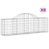 Cestas de gaviones 8 uds forma de arco hierro 200x30x60/80