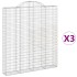 Cestas de gaviones 3 uds forma de arco hierro 200x30x220/240