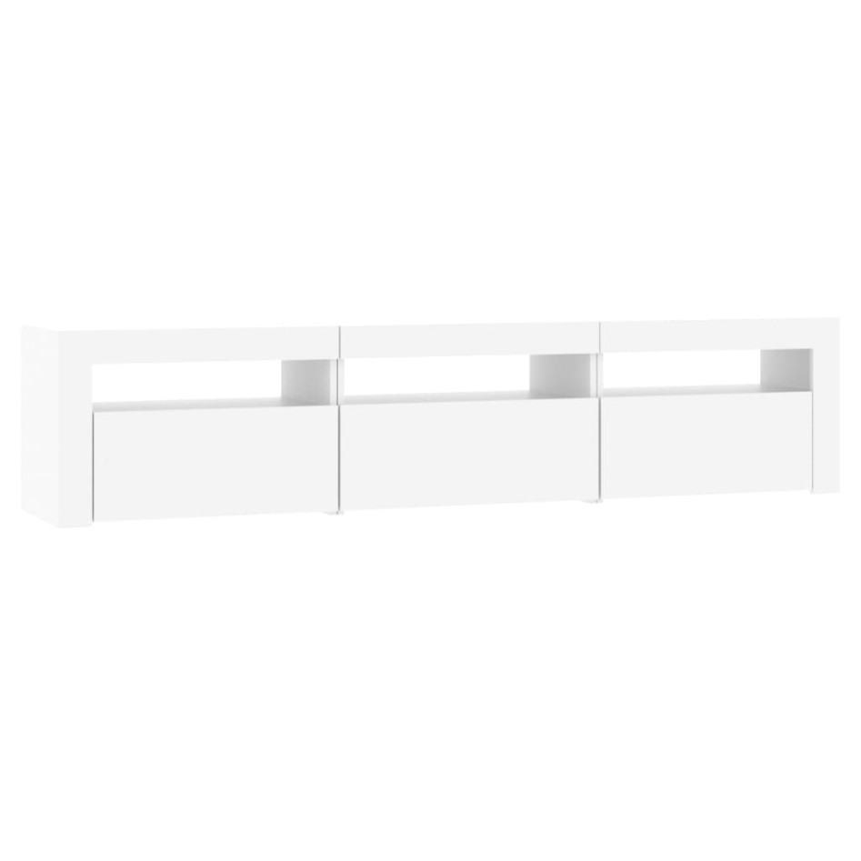 Mueble de TV con luces LED blanco 180x35x40