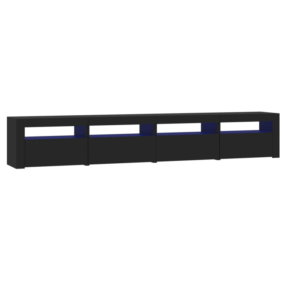 Mueble de TV con luces LED Negro 240x35x40