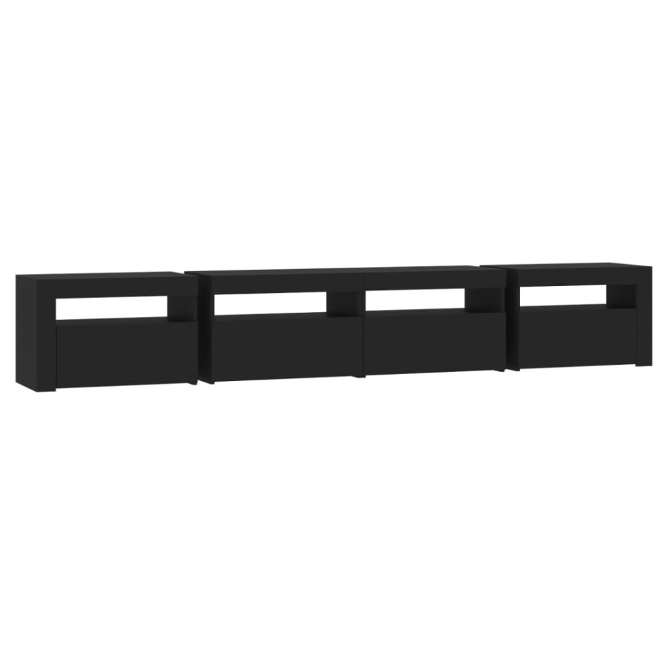 Mueble de TV con luces LED Negro 240x35x40