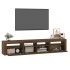 Mueble de TV con luces LED marrón roble 210x35x40
