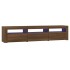 Mueble de TV con luces LED color marrón roble 180x35x40