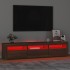 Mueble de TV con luces LED color marrón roble 180x35x40