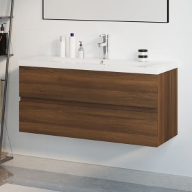 Mueble de baño con lavabo madera contrachapada marrón