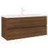 Mueble de baño con lavabo madera contrachapada marrón