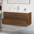 Mueble de baño con lavabo madera contrachapada marrón