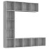 Set de estantería/mueble TV 3 pzas gris Sonoma 180x30x180