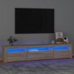 Mueble de TV con luces LED roble Sonoma 195x35x40 cm