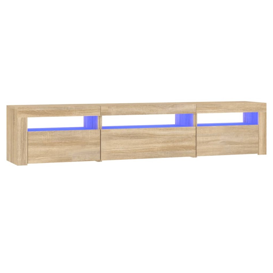 Mueble de TV con luces LED roble Sonoma 195x35x40
