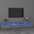 Mueble de TV con luces LED gris Sonoma 240x35x40