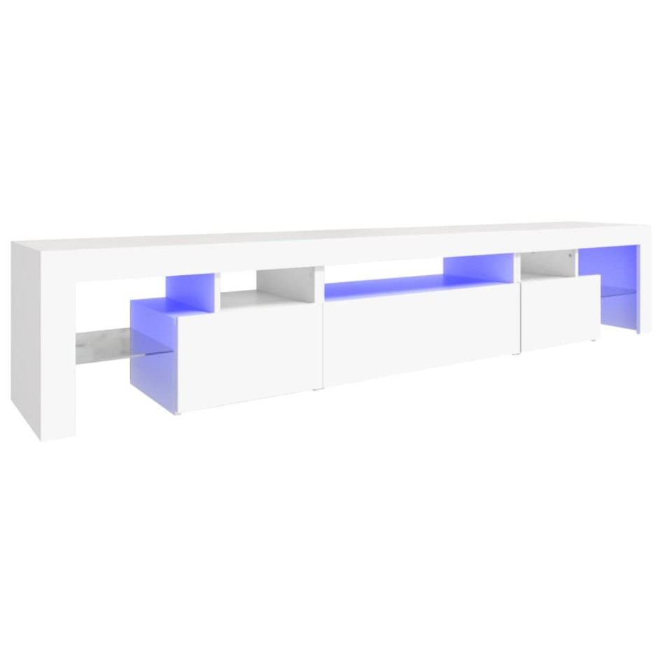 Mueble de TV con luces LED blanco 215x36,5x40